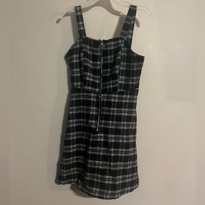 Shein plaid overall dress
